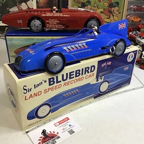 Schylling Wind-up Tin Litho Bluebird Land Speed Record Breaker Car 11” MIB China