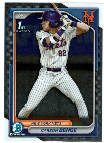 2024 CARSON BENGE BOWMAN CHROME DRAFT ROOKIE BASEBALL CARD NEW YORK METS