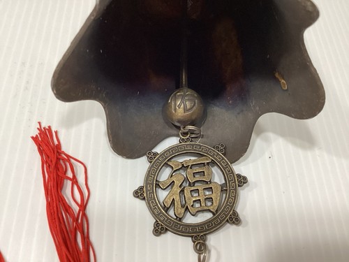 Antike asiatische Buddha Drache Messing Tempelglocke HANDGESCHMIEDET Glockenklopfer mit Quasten - Bild 6 von 6