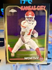 2024 Xavier Worthy Topps Chrome Rookie Card #208 Kansas City Chiefs