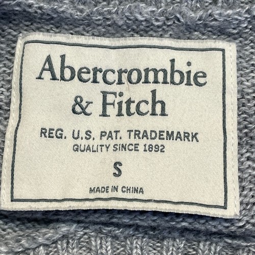 Abercrombie Fitch Men Apres Ski Fair Isle Pullover Sweater Sz S Gray Blue Muscle - Picture 9 of 12