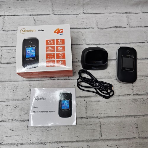 Melefon 4G Big Button Flip Phone for Elderly SIM-Free | Loud | Black | USB-C