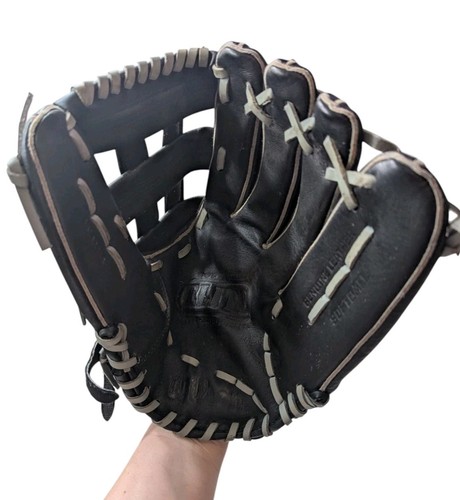 Wilson Elite 13" A2448 Softball Glove Right Hand Throw Black Genuine Leather - Picture 1 of 9