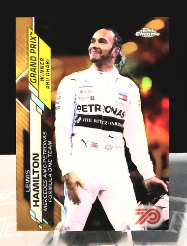 2020 Topps Chrome Formula 1 Lewis Hamilton #153 70th Anniversary Gold Refractor
