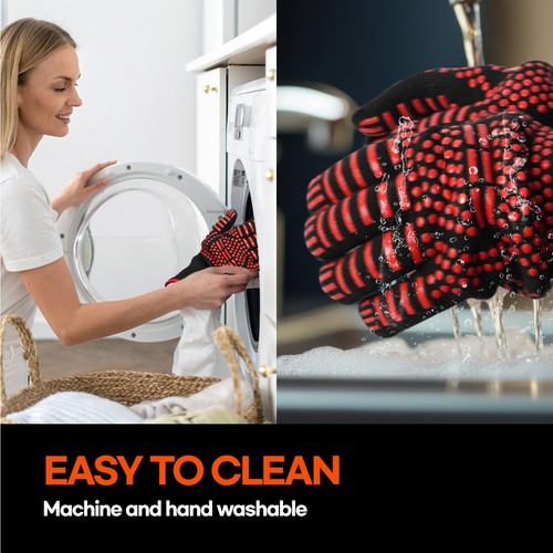 BBQ Gloves Heat and Flame Resistant Protection - Oven and Grill Gloves Hand P... - Picture 6 of 7