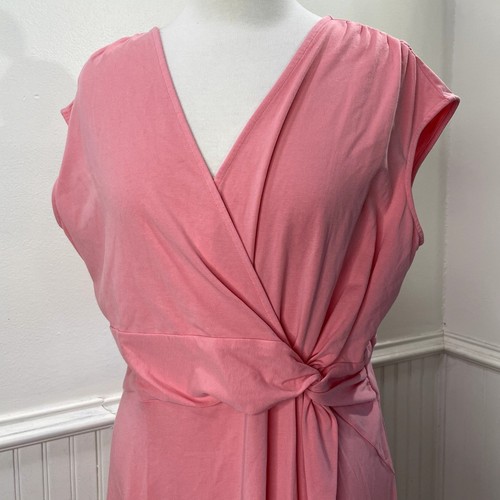 Vestido Lands End Talla L 14 16 Pequeño Teñido a Mano Sobrepelliz Rosa Informal Verano Algodón - Imagen 4 de 16