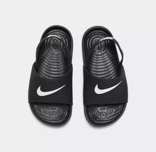 New Nike Kawa Slide Infant/Toddler Shoes black white  sandal 5