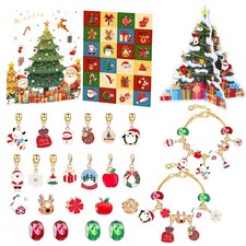 Christmas Advent Calendar Bracelet, 24 Days Xmas Countdown, DIY Jewelry Kit Gift