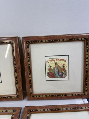 Set Of 4 Collection of FRUIT CRATE LABELS with NATIVE AMERICANS Framed Wall Art - Picture 8 of 13