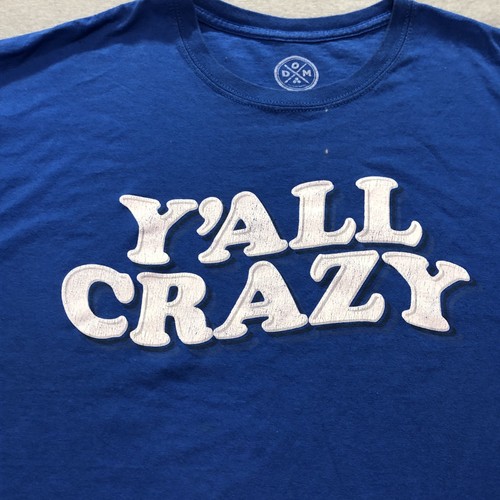 Y'all Crazy T-Shirt Herren Extra Large Grafikdruck Humor Lustig Lounge Blau Tee - Bild 3 von 9