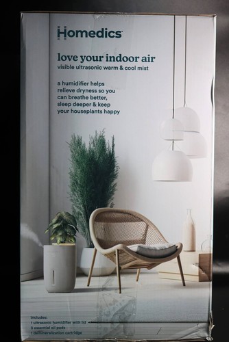 HoMedics Natura Ultrasonic Warm & Cool Mist Humidifier, Top Fill, Taupe - Picture 8 of 11