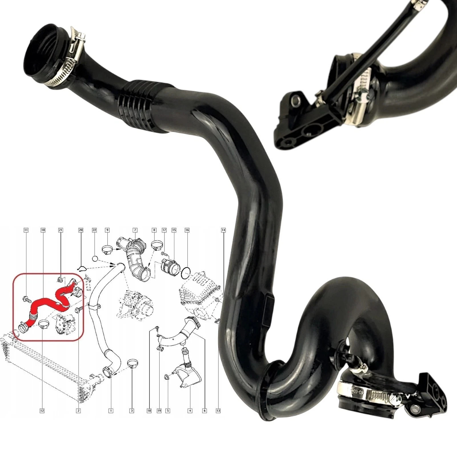 Remplacer la durite turbo percée sur Espace IV 2.0 dCi avec la pièce 8200672558