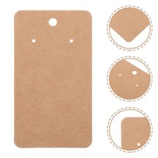 100 Pcs Earring Holder Kraft Paper Jewelry Display Cards Brown 9 x 5 cm