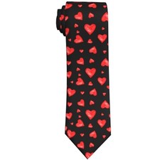 WILL BUDXEG Mens Novelty Necktie Ties Funny Neckties Valentine Red Heart