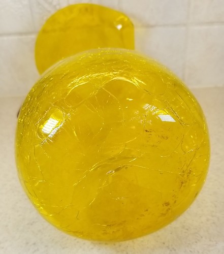 Vintage Blenko #569 Jonquil or Lemon Crackle Glass Pitcher c. 1959 12" MCM - Picture 9 of 10