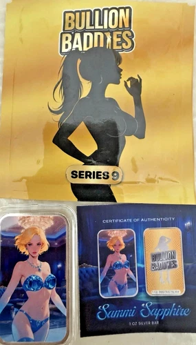 Beautiful Bullion Baddies 1 oz silver bar "Sammi Sapphire" Nice 1 Of 200 W/COA