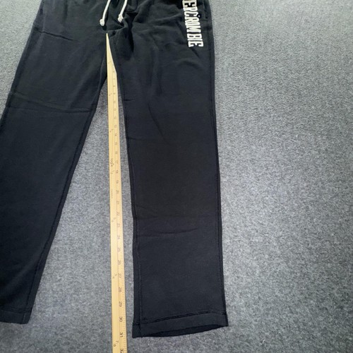 Abercrombie Pants Mens XL Black Joggers Sweatpants Fleece Spell Out Logo Comfy - Picture 4 of 10