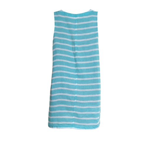 Sigrid Olsen Women's Mint Green Striped Linen Sleeveless Shift Dress EUC - Med. - Picture 2 of 7