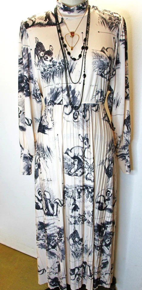 Vestido Zara Línea A Colecciones Disney Historias Bambi Cuello Simulado Plisado S Marfil Foto 4 de 4