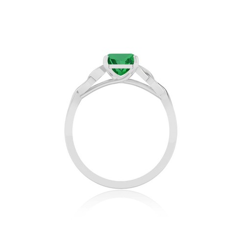 Lab Grown Emerald Filigree Band in Solid 14K Gold May Birthstone Women Ring#1017 - Picture 18 of 19