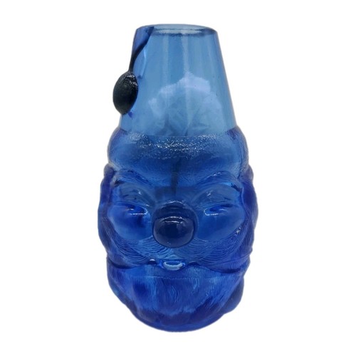Kobaltblau leuchtende Glas Weihnachtsmann Fee Lampe Wilkerson Glass Company