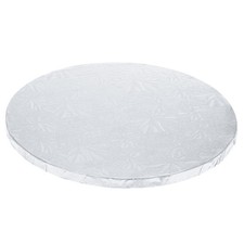 Cake Boards, 1Pcs 10 Inch Cardboard Cake Drums, 1/2" Thick Round (Silver)