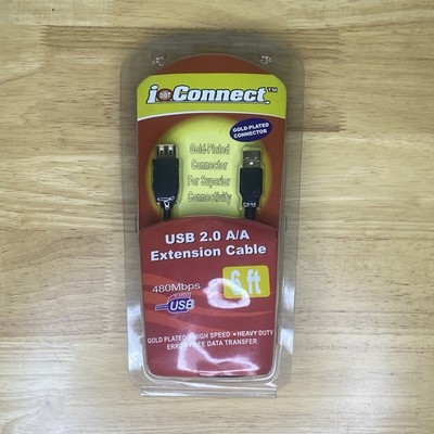 iDOTConnect USB 2.0 A/A Extension Cable 6 Feet