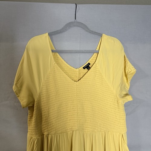 Vestido tórrido para mujer talla 3 amarillo mini calcetín patinador bolsillos verano - Imagen 3 de 9