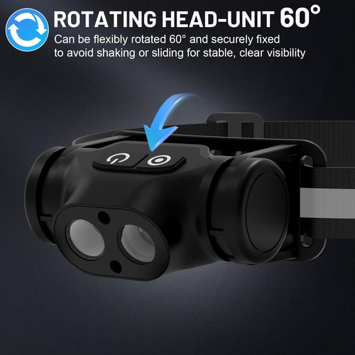High Lumens Rechargeable Magnetic LED Headlamp for Camping, Hiking, Caving, F... - Picture 5 of 8