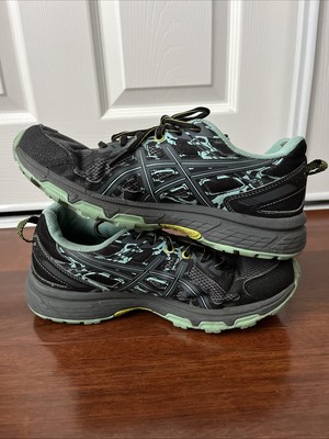 ASICS Gel Venture size Black Green Trail Running Hiking Shoes F820619 