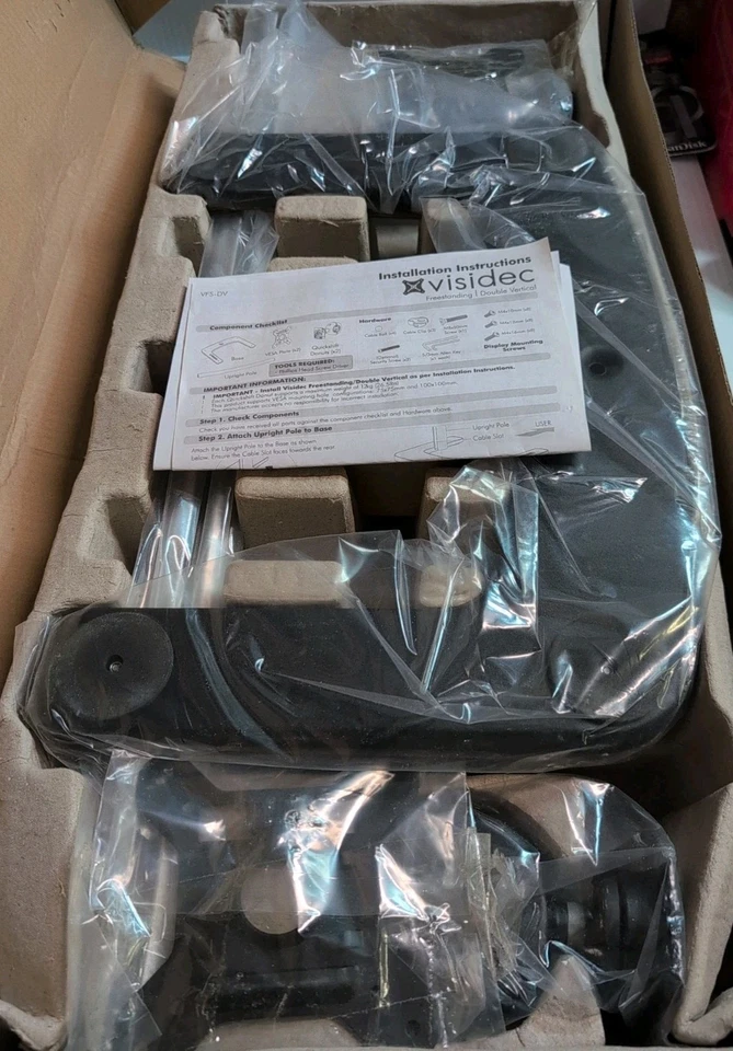 Visidec VFS-DV  Freestanding Double Vertical Monitor Mount/Stand - Image 4 of 4