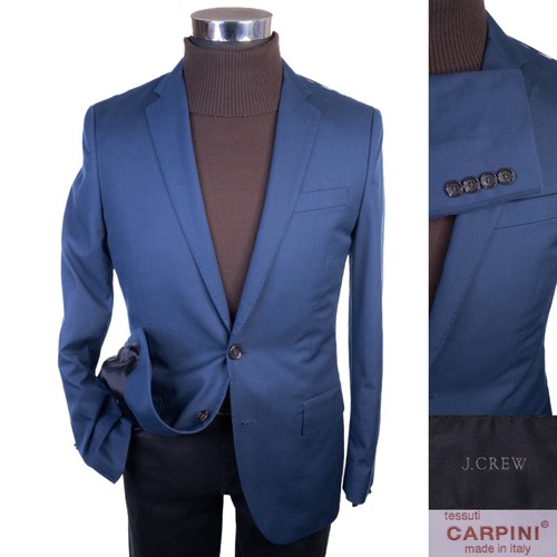 J Crew Blazer einfarbig blau Ludlow Freizeitjacke italienische Baumwolle 36 S Sport Mantel neu mit Etikett - Bild 1 von 15