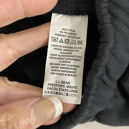 L.L. Bean Athletic Zip Fly Sweatpants Men’s L Navy Blue Inner Drawstring NEW - Picture 10 of 11
