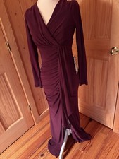 Betsy And Adam Wine Colored Ruched Front Gown NWT, Never Worn Size 4