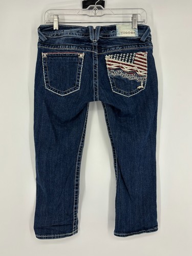Vigoss USA Dark Wash Blue Denim The Chelsea Capri Cropped Jeans Damen Gr. 28 - Bild 5 von 10
