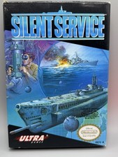 Silent Service NES Game box w/cartridge & sleeve - no manual - READ MORE- Tested