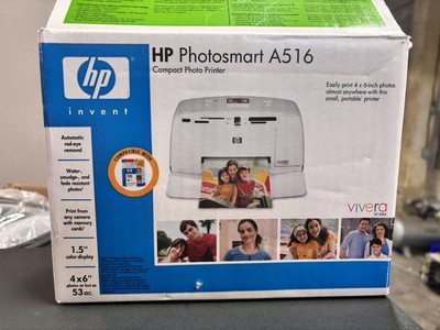 HP Photosmart A516 Digital Photo Inkjet Printer Open Box 4''x6''