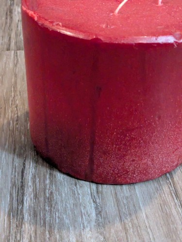 Große 4 Docht Stumpenkerze 5x6 Immergrün und Efeu Rot Neu Offener Karton Zimt Apfel - Bild 11 von 15