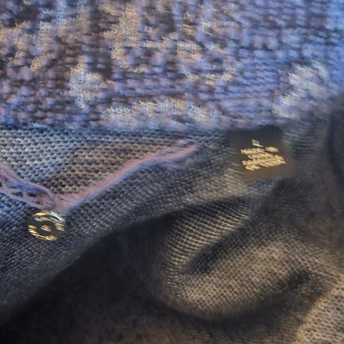 Cropped-Jacke Strick & Knoten blau Blumenstruktur Damen Größe L - Bild 6 von 7