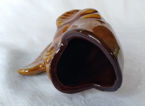Retro Ceramic Fish Skyline Drive VA Souvenir Brown Large Mouth Bass Koi Planter - Picture 15 of 15