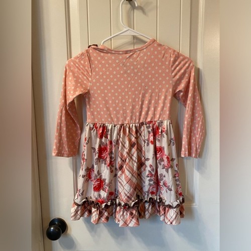 Girls Top Ruffle Polka Kids Sweater Peach - Picture 6 of 6