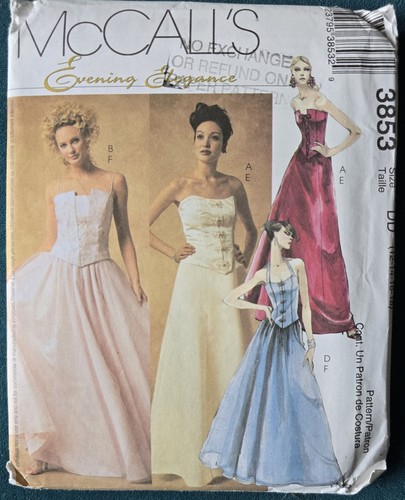 1980s Strapless Corset Top Skirt Formal Gown McCalls 3853 Sewing Pattern - Bild 2 von 3