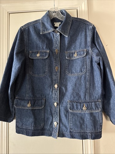 Cherokee Denim Jean Jacket Women's Medium Blue Button Up - Picture 2 of 6