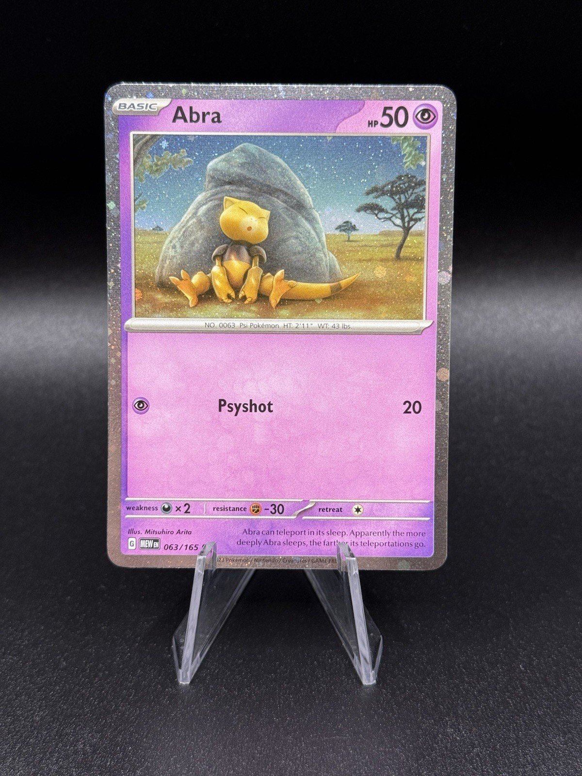 Abra 063/165 Staring At Swirl Scarlet & Violet 151 Pokemon Card NM