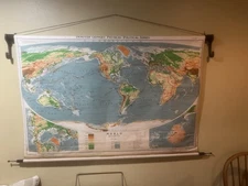 Large Denoyer-Geppert World Canvas Map