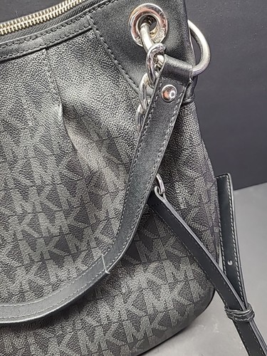 Michael Kors Jet Set Large Convertible Shoulder Bag Signature PVC Black Logo - Bild 10 von 21