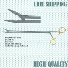VATS Ryder Needle Holder TC Dust, Straight 2mm Tip 15" – Thoracoscopic Tool