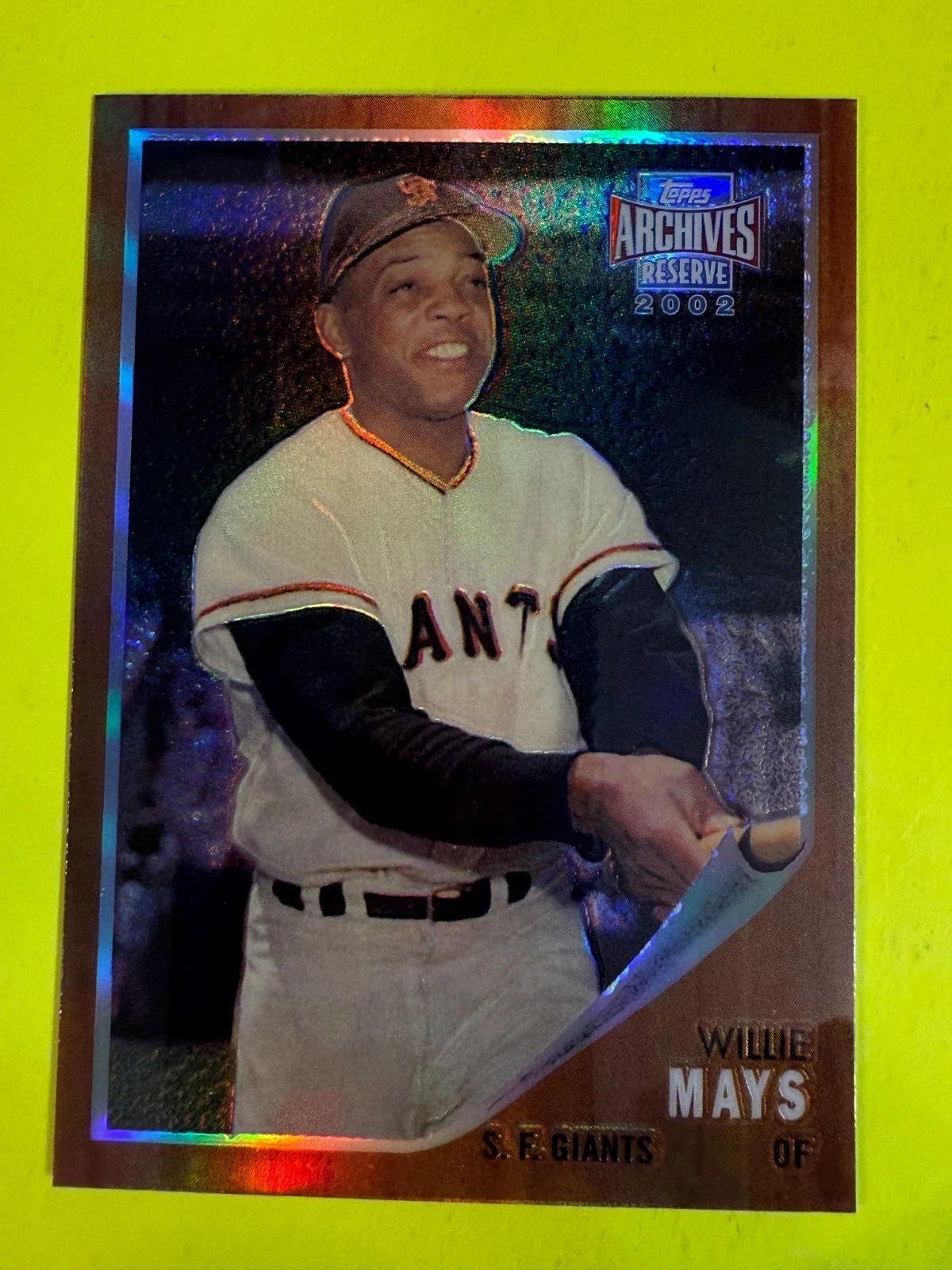 68782  2002 Topps Archives Reserve REFRACTOR #92 Willie Mays 62