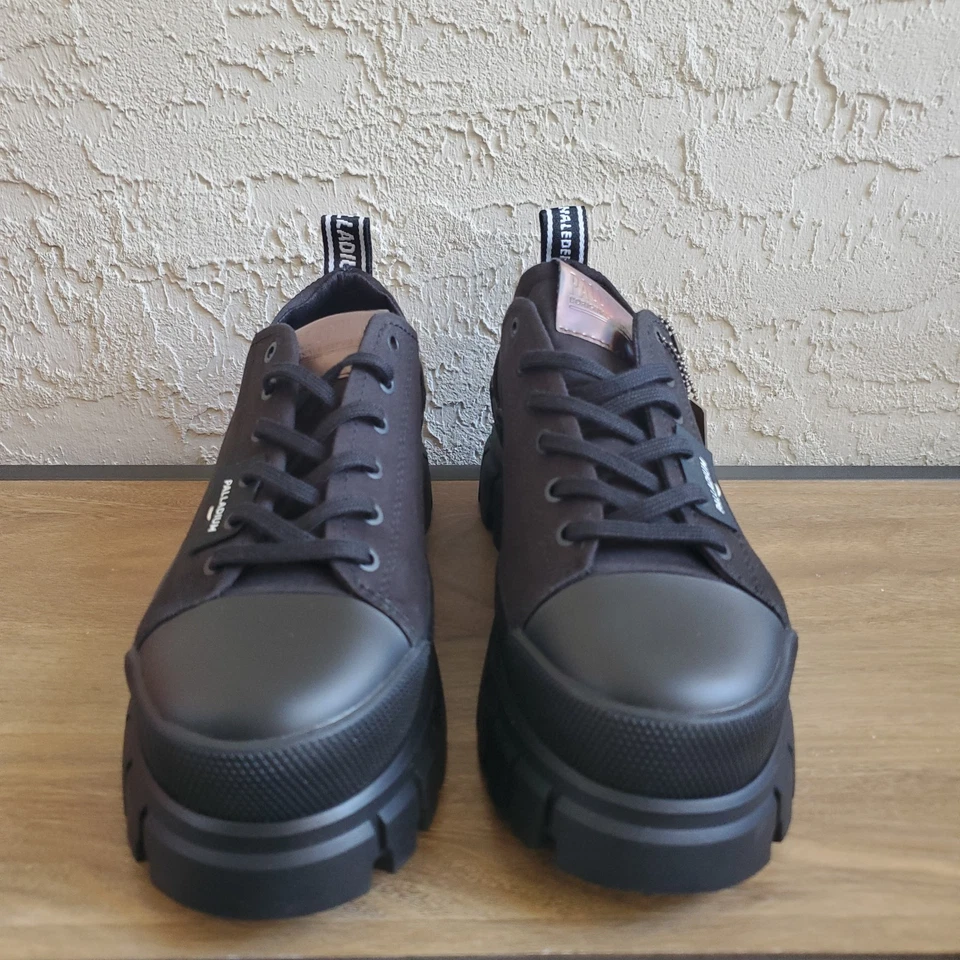 Botas de plataforma Palladium Revolt Lo TX para mujer 9 negras de lona gruesas Gorpcore Y2K Foto 2 de 4