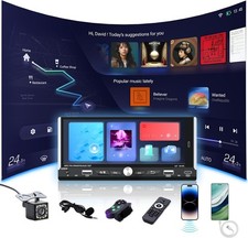 Single Din Car Stereo Wireless Apple Carplay 6.9 Touchscreen Bluetooth Radio Usb